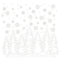 Calcomanías Navideñas Blancas para Ventanas, Siluetas de Copos de Nieve y Árboles de Abeto, Decoración Festiva, Adhesivos Estáticos