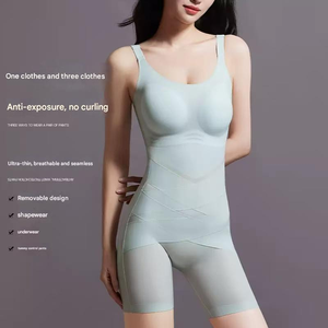 Vente en gros de gaine amincissante pour femme, taille plus, respirante, en dentelle, à ventre plat, avec bouton, logo personnalisé, gaine amincissante, veste - Product Image 1