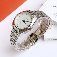 Montre mécanique automatique pour femme, verre saphir, boîtier et bracelet en acier inoxydable, affichage de la date, chronographe, étanche 50m