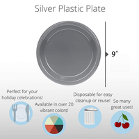 Assiettes en plastique PS sans BPA, 7, 9, 10,25 pouces, assiettes rondes en plastique réutilisables pour la restauration