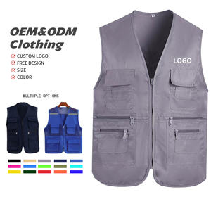 سترات رجالية متعددة الجيوب للعمل في الهواء الطلق، سترة صيد عاكسة للضوء، سترة أمان للتصوير الفوتوغرافي والتطوع والصحافة مع إمكانية وضع شعار مخصص - Product Image 1