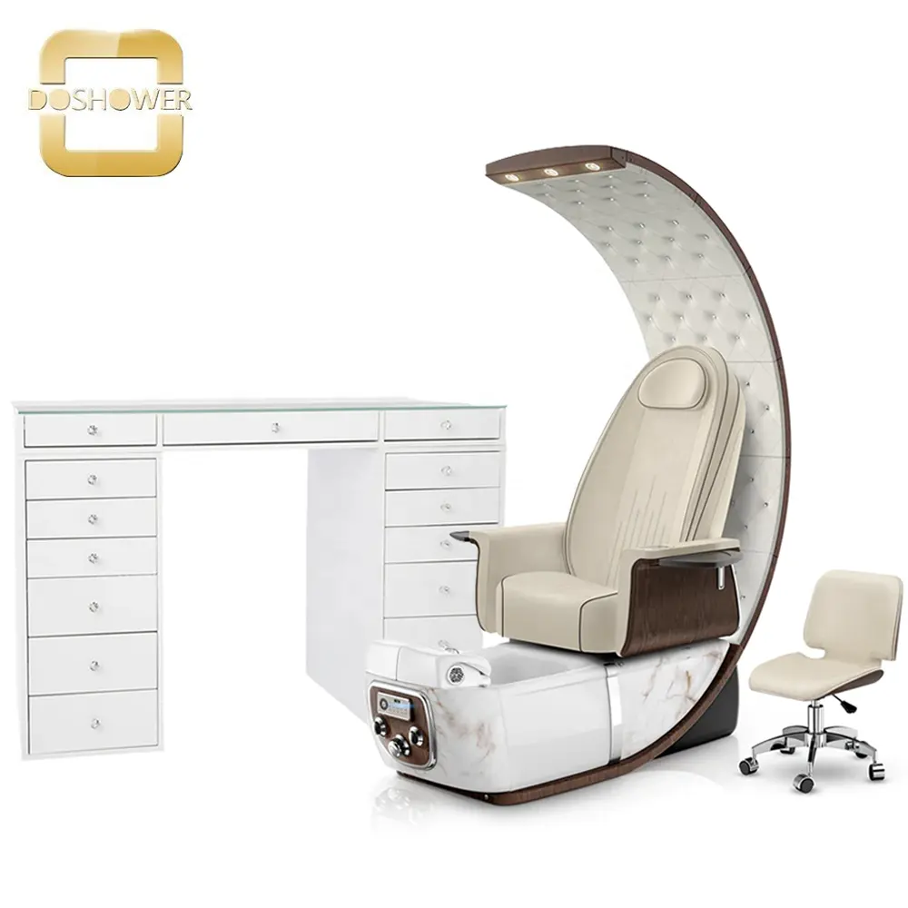 Mesa branca manicure e cadeira conjunto com unha mesa manicure salão de beleza para salão espelho manicure mesa design
