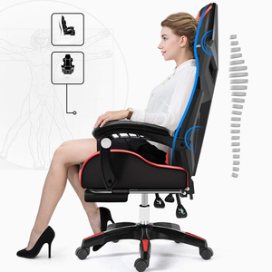 Precio barato azul Montreal ergonómico altura ajustable acolchado 120kg silla de oficina resistente silla giratoria SILLA DE JUEGOS DE PC - Product Image 5