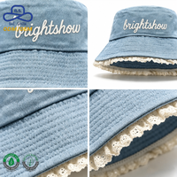 Sombrero de Pescador Casual Vintage con Encaje y Letras Personalizadas para Niñas, Ideal para Uso al Aire Libre