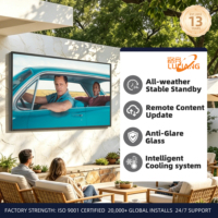 Pantalla Digital de Alto Brillo para Exteriores, Smart TV de 55/65/75 Pulgadas 4K, Impermeable IP65, para Piscinas de Lujo y Áreas Públicas