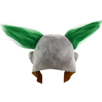 Vente en gros de masque de clown en silicone latex pour adultes pour fête d'halloween Cheveux verts amusants et crocs à grande bouche Caractéristiques réalistes