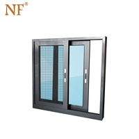 Kugelsicheres Profilglas Glättendes Aluminium-Schiebefenster Maßgefertigtes Edelstahl Horizontales Modernes Aluminiumlegierungs-Wandfenster