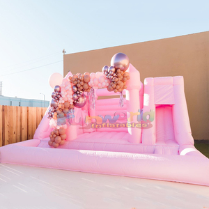 Luxury pink jumping bouncy castle magical 4 in 1 <b>inflatable</b> bounce <b>house</b> with slide and ball pool - Product Image 5