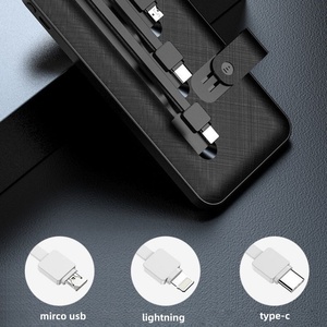 2025 xu hướng di động 20000mAh mỏng ngân hàng điện 10000mAh với xây dựng trong 4 Cable & đứng - Product Image 4