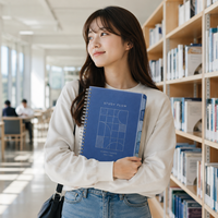 LABON Organiseur Scolaire Personnalisé – Planificateur Académique Bleu à Spirale – Organisateur de Semestre Étudiant – Papeterie Éducative de Luxe en Gros