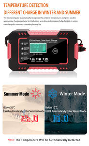 Chargeur Intelligent de batterie de voiture de <span class=keywords><strong>Moto</strong></span>, 6a 12V 24V pour <span class=keywords><strong>Auto</strong></span> <span class=keywords><strong>Moto</strong></span> plomb acide AGM Gel VRLA affichage LCD numérique - Product Image 5