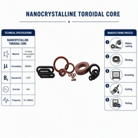 Noyau toroïdal nanocristallin pour chargeur EV, protection contre les fuites CT, haute fiabilité, OEM personnalisé