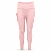Leggings de yoga pour femme, rose poudré, ultra doux, taille haute, avec poche latérale en mesh, coutures plates, finition mate, extensible dans quatre sens, respirant