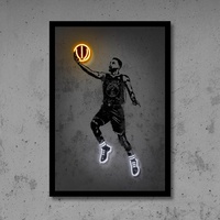 Affiches de Sport en toile abstraite au néon, chaussures de basket-ball, Art mural