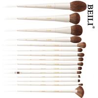 Ensemble de pinceaux de maquillage professionnels beiges à logo personnalisé, très demandés, pour le visage, le fond de teint et la poudre, poils synthétiques doux et vegan