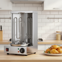 Machine à griller les kebabs électrique et à gaz en acier inoxydable 220v 360 °   Barbecue vertical rotatif pour équipement de barbecue turc du Moyen-Orient