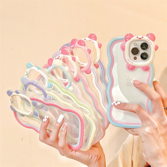 New INNO Cute Cat Ears Candy Colors TPU Shockproof Waterproof Customizable Design Phone Case for 11/12/13/14 Pro/X/XS