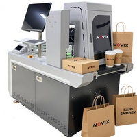 NOVIX Desktop Mini Einpass-Drucker für Schachteln, Papiertüten, Becher Druckmaschine Mini-Verpackungsdrucker mit Druckkopf