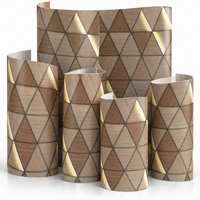 Papier peint autocollant motif bois triangulaire marron doré 1,2x3m, feuilles IXPE 2,3mm pour murs de salon et murs TV