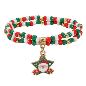 Pulsera de Cuentas con Colgante de Reno y Corazón, Joyería Festiva Unisex, Pulseras con Dijes de Moda, Feliz Navidad - Product Image 5