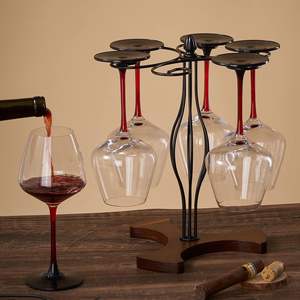 Porte-vin moderne en fer avec support pour 5 verres à pied, design rectangulaire, pour décoration de fête - Product Image 4