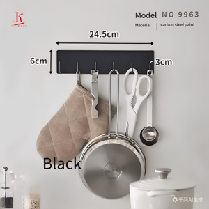 Premium Quality wall magnetic hanging <b>hooks</b> rack Hot Selling 6 <b>hook</b> magnetic kitchen <b>shelf</b> - Product Image 1