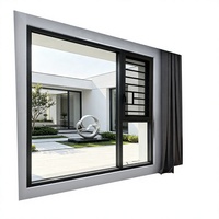 Fenêtre à battant en aluminium gris série 110 à rupture de pont thermique, design moderne et minimaliste, insonorisation pour salon, rénovation