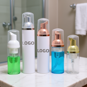 Flacon mousseur 30ml 50ml 80ml 100ml PET Distributeur de savon cosmétique Or rose Blanc Argent Flacon pompe à mousse - Product Image 2