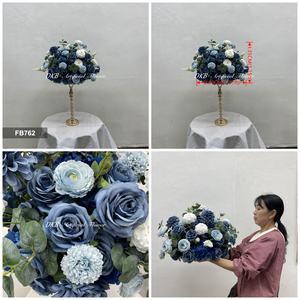 Wedding <b>Silk</b> <b>Flower</b> ball Arrangements Artificial blue and white Rose Wedding <b>Flower</b> Ball Centerpieces - Product Image 3
