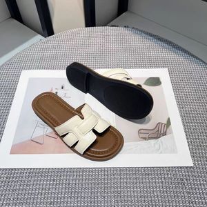 2026 Spring Summer Woven Niche <b>Flat</b> Slippers Women Casual Versatile One Band Outdoor Slides - Product Image 4