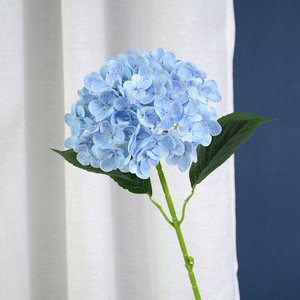 Fleurs artificielles en soie Hortensia Dongchen Crafts, 90 têtes, tige unique, toucher humide, pour décoration de mariage - Product Image 2