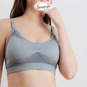 Bmama Comfort Service OEM Convertible Straps Wire-Free Seamless Embroidery Hands-Free Pumping Nursing Sport Bra Bra Brief Sets - Product Image 2