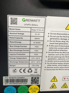 Growatt New 15KWH Home Energy Storage Battery 51.2V 280AH LiFePo4 Hybrid <b>Grid</b> Touch Screen 15KW All-In-One Lithium Battery - Product Image 6