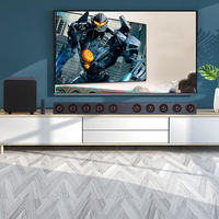Barre de son TV 39,5 pouces avec caisson de basses 2.1, barre de son pour TV coaxiale/optique/Aux/USB/carte TF avec son surround réglable par égaliseur