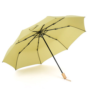 Paraguas Plegable Manual con Mango de Madera, 8 Varillas, Estructura de Aleación, Diseño Minimalista de Poliéster, Protección Solar y contra la Lluvia para Estudiantes - Product Image 5