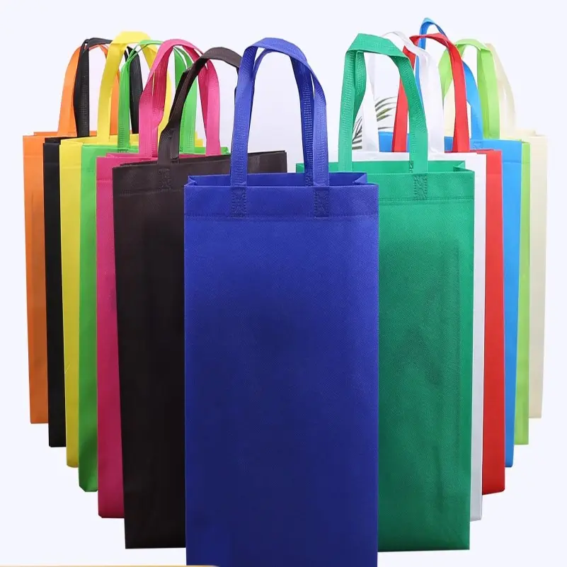 Vente en gros logo personnalisé non tissé Épicerie eco Tote non tissé protection shopping cadeaux vêtements sacs non tissés