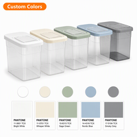 Conteneur de stockage de riz transparent et fin sur mesure OEM avec couvercle rabattable, distributeur de céréales en plastique hermétique pour cuisine, vente en gros