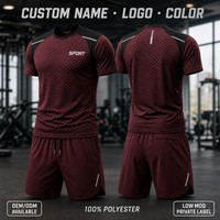 Conjunto de Camiseta Deportiva de Poliéster 100% OEM, Sublimación, Corte Regular, Absorbe la Humedad, Secado Rápido, Transpirable, Camiseta de Entrenamiento de Alto Rendimiento