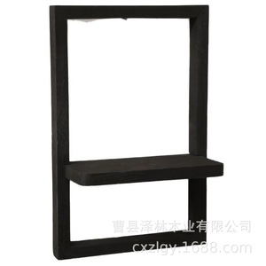 Wooden Square <b>Wall</b> <b>Mounted</b> <b>Shelf</b> 1 Tier For Home Decor Plant Display - Product Image 5
