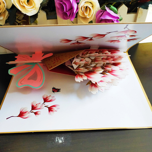 การ์ดอวยพรดอกไม้3D เป็นมิตรต่อสิ่งแวดล้อมผลิตจากโรงงานแมกโนเลียสำหรับวันแม่วันวาเลนไทน์และวันเกิด - Product Image 3