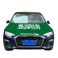 Housse de capot de voiture d'Arabie Saoudite 120x150cm, drapeau de protection moteur avec impression par transfert thermique, taille personnalisée, tissu élastique