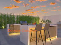 Ensemble de cuisine extérieure pour barbecue, pack tout-en-un pour jardin avec station barbecue, table d'appoint et crochets à ustensiles pour les nouveaux cuisiniers à domicile