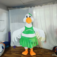 Funtoys Costume de mascotte de canard blanc en peluche personnalisé de bonne qualité avec vêtements pour la promotion des entreprises