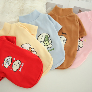 เสื้อกันหนาวคอเต่าลายการ์ตูนน่ารักสำหรับสัตว์เลี้ยง  บุขนแกะ  สำหรับฤดูใบไม้ร่วงและฤดูหนาว  เสื้อผ้าสัตว์เลี้ยงชั้นในอุ่นๆ - Product Image 4