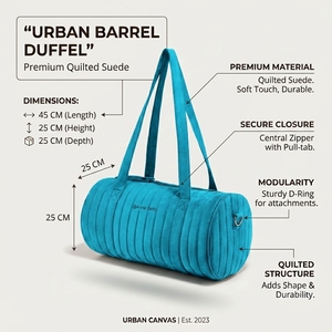 Sac de <span class=keywords><strong>voyage</strong></span> et de sport matelassé en daim avec option de couleur et logo personnalisés – Sac fourre-<span class=keywords><strong>tout</strong></span> matelassé en daim souple - Product Image 3