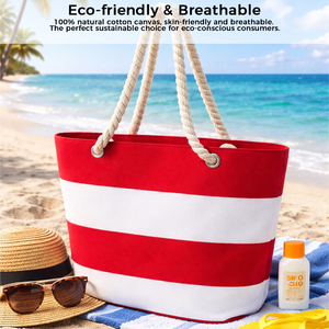 Bolsa de Playa Grande con Cierre, Estilo Vintage, Logotipo Personalizado, Resistente a la Arena, con Doble Asa, Adornada con Diamantes y Perlas - Product Image 2