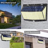 Lampu Solar LED 288 Luar Ruangan IP65, Lampu Dinding Taman Sensor Gerak PIR Tahan Air untuk Dekorasi Teras Halaman Jalan Lampu Sorot