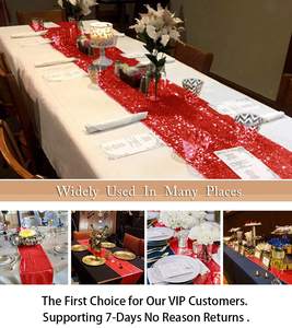 Drapeau de table de banquet de mariage de noël nappe ronde nordique rouge or pailleté pour la fête de vacances - Product Image 6