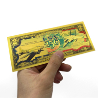 Billet de banque commémoratif en plastique plaqué or, motif billet de banque américain, couleurs noir, rouge, or, argent, en gros, en stock