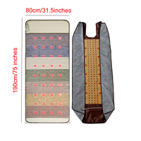 Tapis chauffant électrique arc-en-ciel à 7 pierres précieuses pour sauna, 190*80CM, multifonction, massage aux cristaux naturels, température réglable
